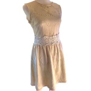 Jun & Ivy Ivory Lace Fit Flare Dress Small Bridal Shower Beach Wedding Small